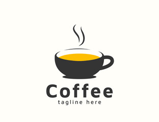 Hot coffee drink logo design