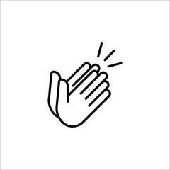 clapping hand icon, illustration isolated vector sign symbol on white background