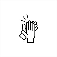 clapping hand icon, illustration isolated vector sign symbol on white background