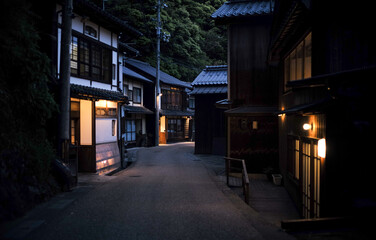 京都の伊根、漁村