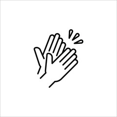 clapping hand icon, illustration isolated vector sign symbol on white background