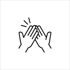 clapping hand icon, illustration isolated vector sign symbol on white background