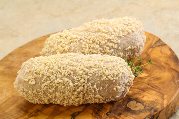 Raw chicken cutlet for roast