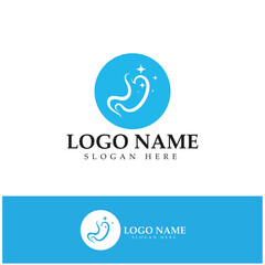 Stomach Health Logo vector illustration design - creative Gastroenterology Healthy Logo element icon, Stomach healthcare icon vector template