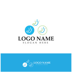 Stomach Health Logo vector illustration design - creative Gastroenterology Healthy Logo element icon, Stomach healthcare icon vector template
