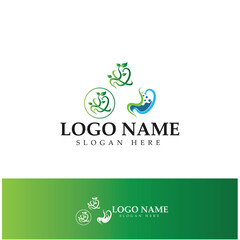 Stomach Health Logo vector illustration design - creative Gastroenterology Healthy Logo element icon, Stomach healthcare icon vector template