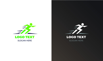 Running Fast Man Logo template