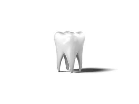 3D rendered tooth model with white background.