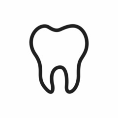 Tooth icon vector. Tooth flat style isolated on a white background - stock vector.
