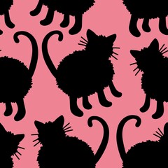 Kids seamless cats pattern for fabrics and textiles and packaging and gifts and cards and linens and wrapping paper