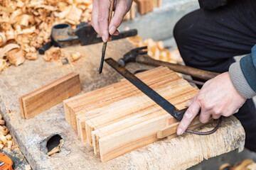 carpenter working with wood