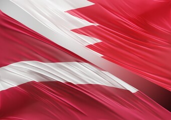 Bahrain Flag with Abstract Latvia Flag Illustration 3D Rendering (3D Artwork)