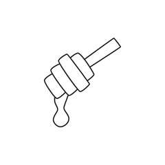 honey dripping, honey drizzler icon in line style icon, isolated on white background
