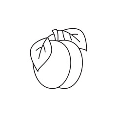 Plum icon in black flat glyph, filled style isolated on white background