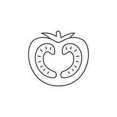 Sliced Tomato icon in line style icon, isolated on white background
