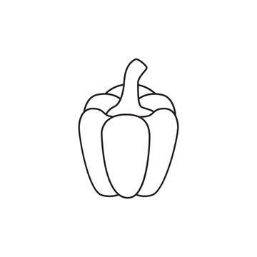 Bell pepper, capcicum icon in black flat glyph, filled style isolated on white background