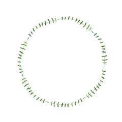Botanical wreath of green branches and leaves