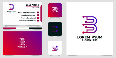 Fototapeta na wymiar technology design logo and branding card