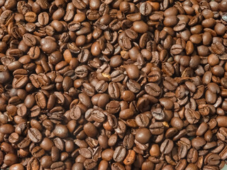 Toasted Roasted coffee beans (granos de café) background