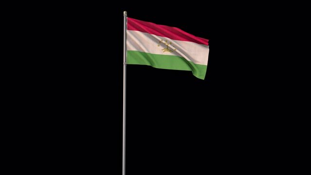 Tajikistan flag, 4k video background is transparent