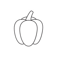 Bell pepper, capcicum icon in line style icon, isolated on white background