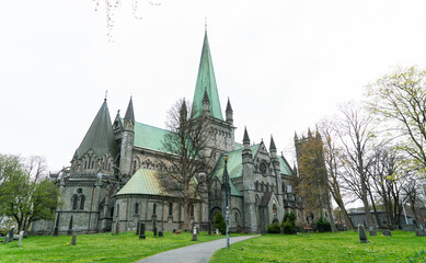 Fototapeta na wymiar Trondheim Nidarosdomen Kirke, Church, Norway 
