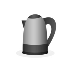 Electric kettle icon isolated on white background. Vector illustration of household appliances in flat design. Kitchen equipment
