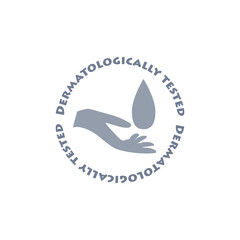 Dermatologically tested logo icon isolated on white background