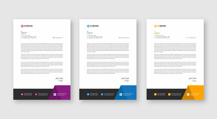 Abstract Letterhead Template Design, Modern Business Letterhead Design 