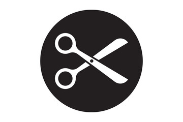 Scissors icon vector design. Cut out tool for paper or tailor work.