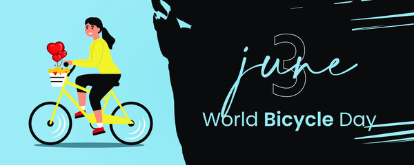 3rd June World Bicycle Day Banner. 