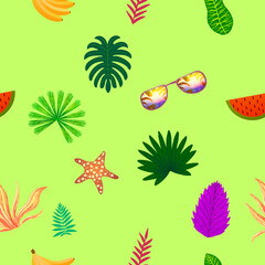 seamless tropical abstract green background