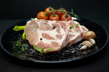 roast pork with tomatoes and vegetables