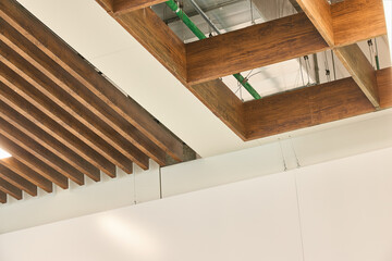 Photos of the mall and its wooden ceilings