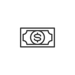 Dollar bill line icon