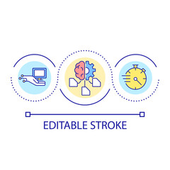 Simplify and speed up program development loop concept icon. Software engineering tools abstract idea thin line illustration. Isolated outline drawing. Editable stroke. Arial font used