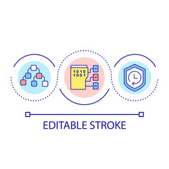 Programming language structure loop concept icon. Data and algorithms. Program development skill abstract idea thin line illustration. Isolated outline drawing. Editable stroke. Arial font used