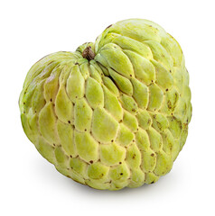 Custard apple or sugar apple isolated on white background, Sweetsop on white background With clipping path.