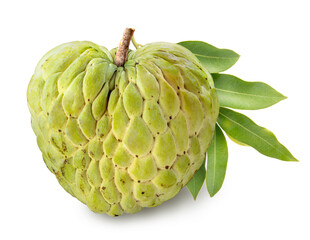 Custard apple or sugar apple isolated on white background, Sweetsop on white background With clipping path.
