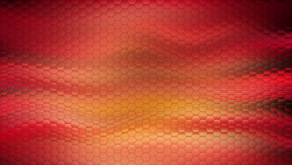 Orange Waves and Hexagons. Fluid, orange colored background, organic waves illustration.
