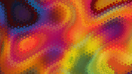 Abstract Waves Rainbow Colors. Fluid, rainbow colored background illustration.