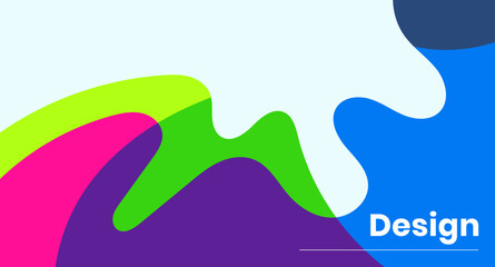 Obraz premium Abstract fluid summer colorful background vector design. Wallpaper banner, magazine, social media, creative album, art cover editable layout illustration template.