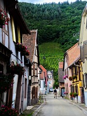 Dambach-la-ville, France - August 2021 : Visit the beautiful town of Dambach-la-ville in Alsace
