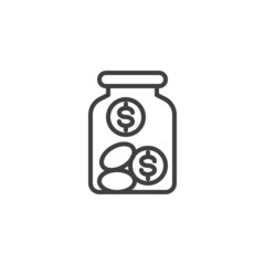 Saving money line icon