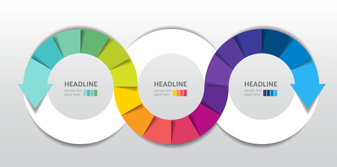 Devops, infinity infographic. 3 step options template, scheme, diagram, chart.