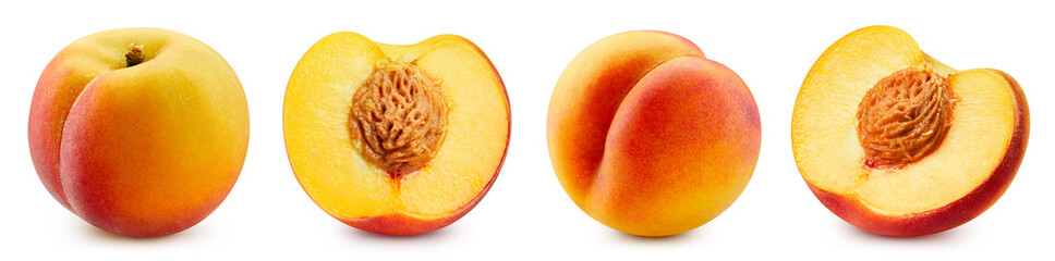 Peach isolated on white background
