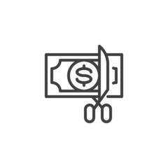 Money cut line icon