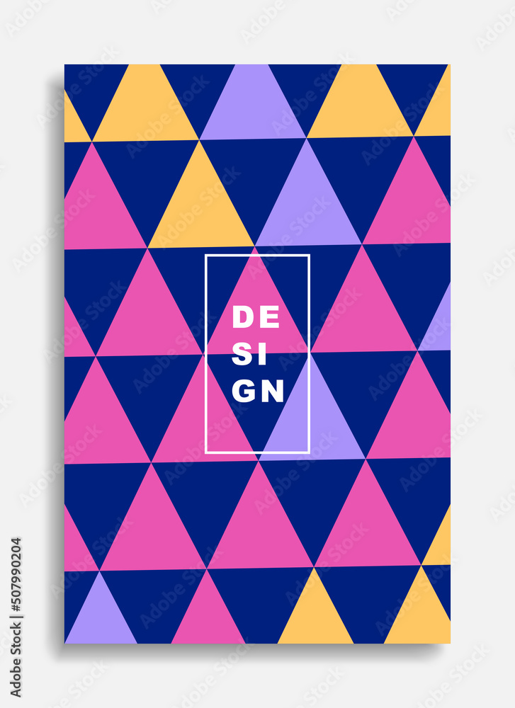 Aufkleber abstract trendy geometric poster template with multicolor geometric shapes. modern design with simpl