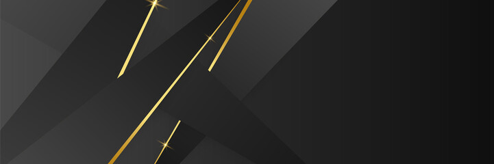 Black and gold abstract banner background