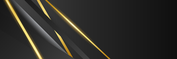 Black and gold abstract banner background